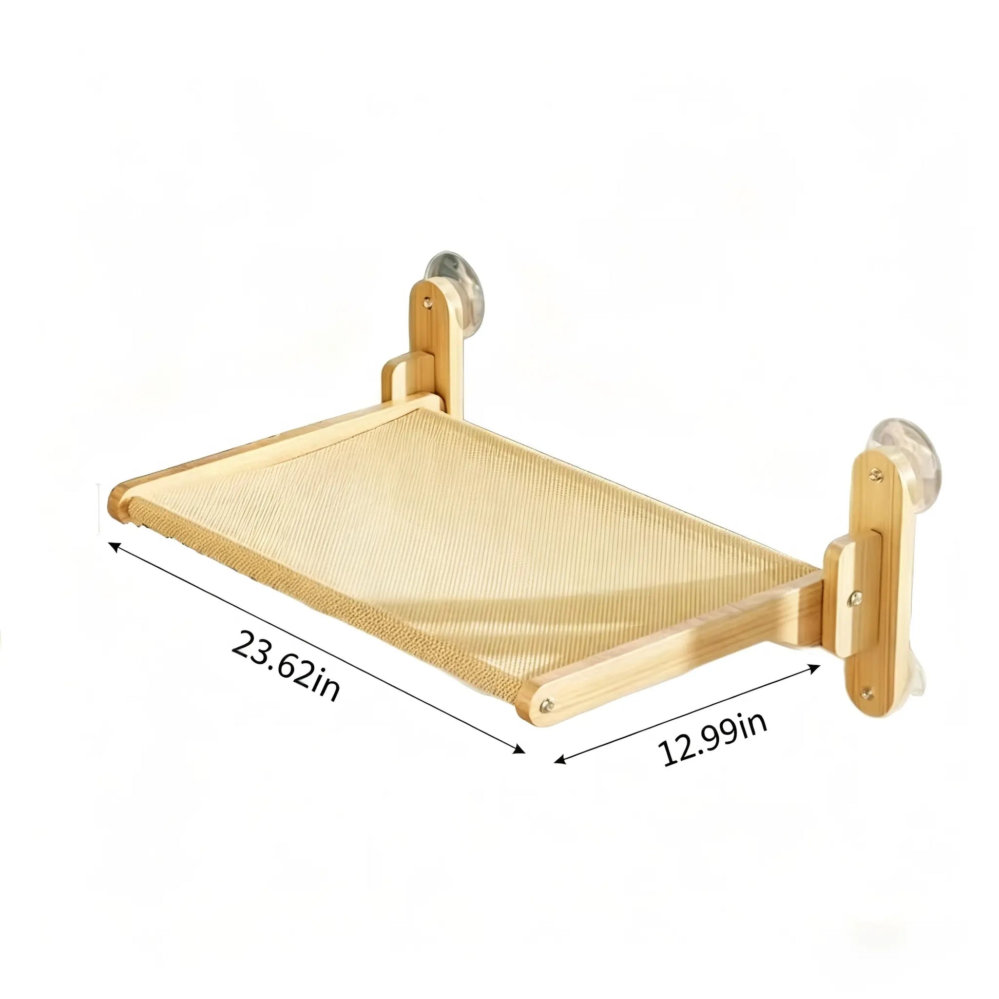 Foldable Solid Wood Cat Window Perch | Heavy Duty Suction Cup Hammock | Space Saving & Breathable Mesh | for Large Cats